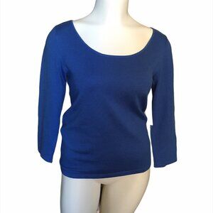 Lauren Ralph Lauren Blue 3/4 Sleeve Top sz S